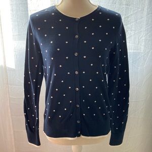 LAND'S END Polka Dot Cardigan, Sz M